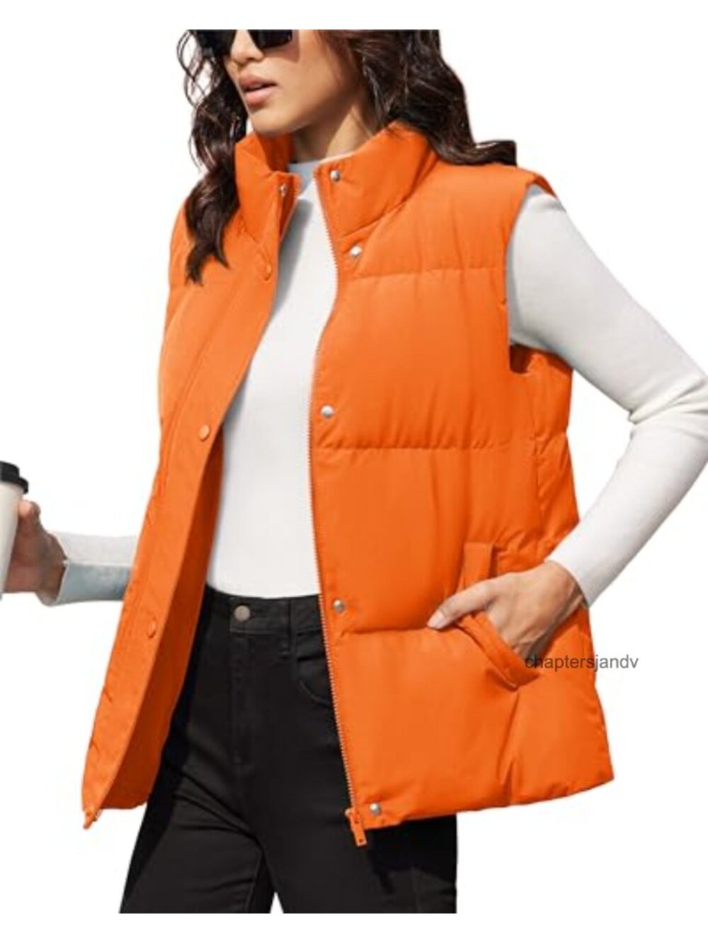 Women's Oversized Puffer Down Vest Sleeveless Quilted Zip Winter Outerwear